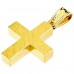 Χρυσός σταυρός διπλής όψης Κ14 με αλυσίδα